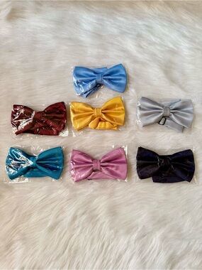 Boys Adjustable Bow Tie Set Colorful Satin Formal Pre Tied Lot